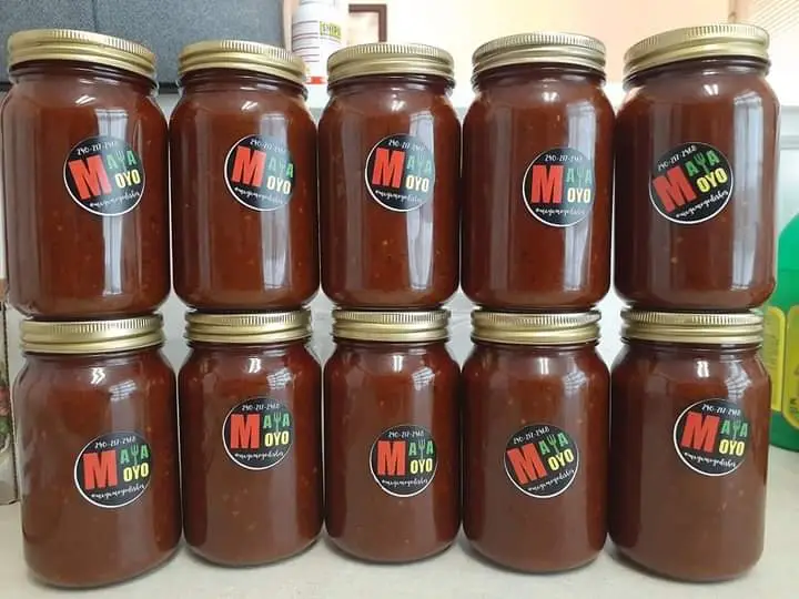 MayaMoyo homemade sauce jars — West African condiments Gaithersburg